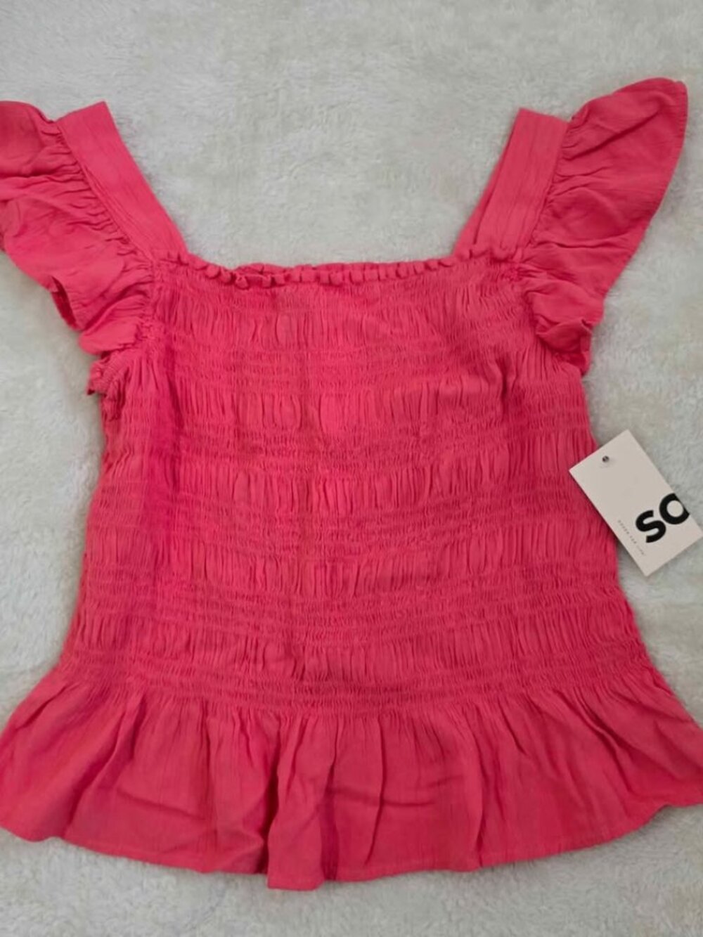 NEW Girls SO Crinkle Gauze Smocked Tank Top